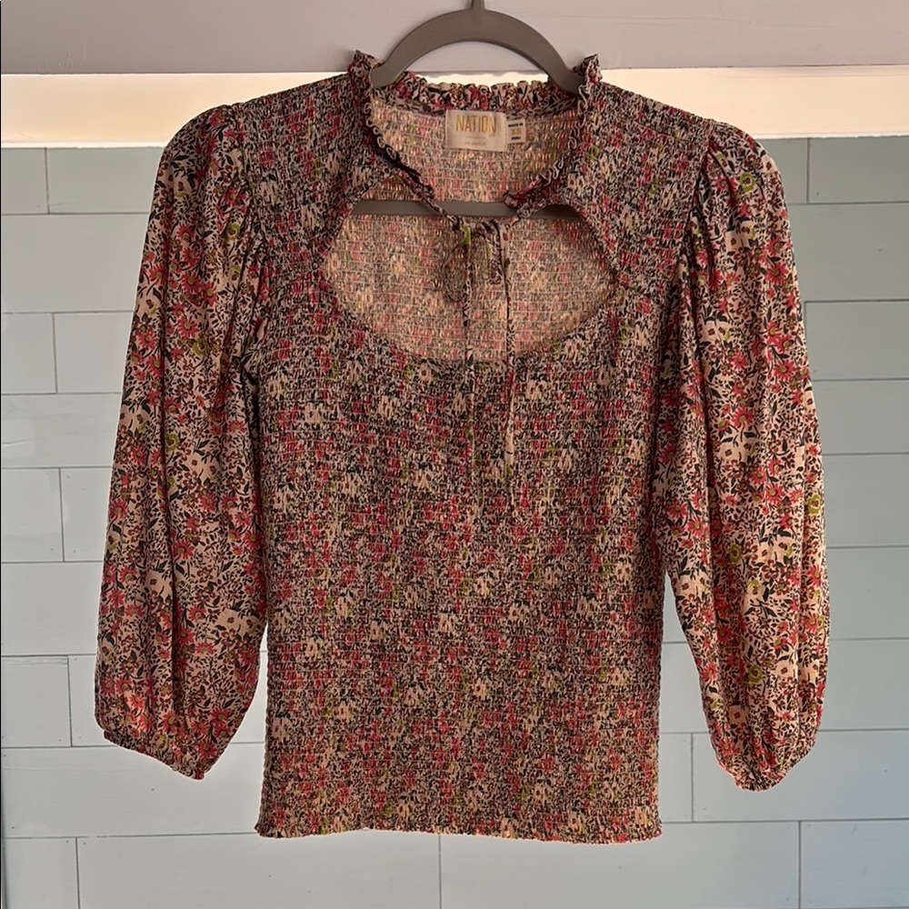 Abrielle Feminine Cutout Tee in Superbloom
NATION LTD